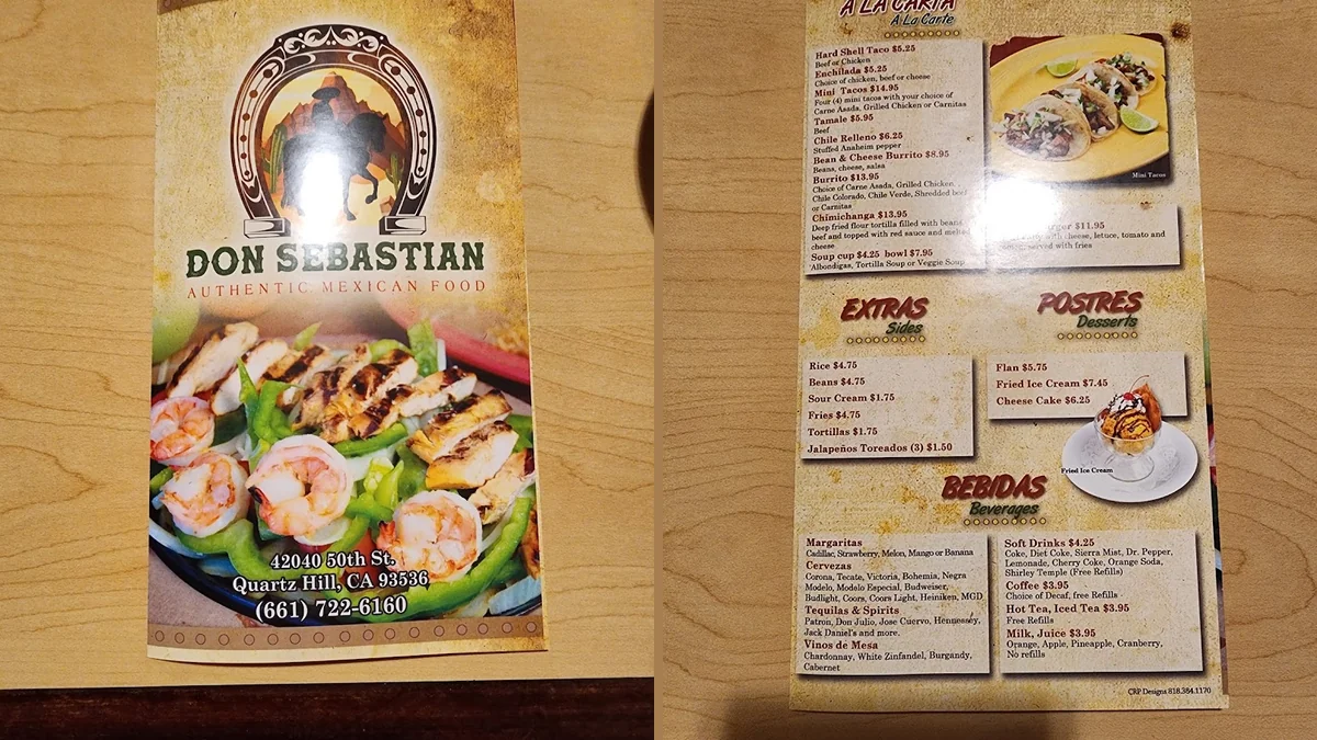 Plates of Mexican food on a restaurant table